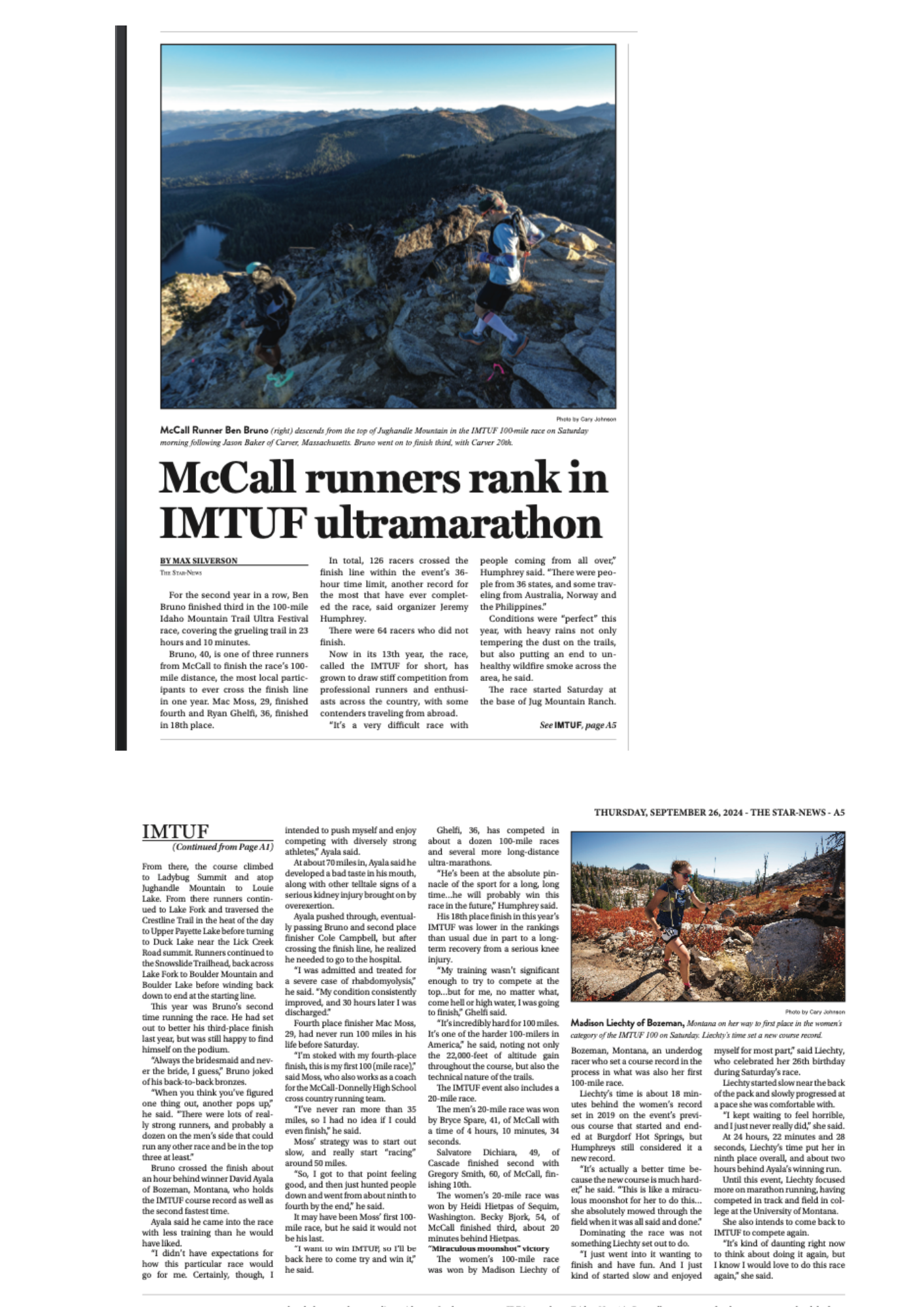 McCall runners rank in IMTUF ultramarathon 