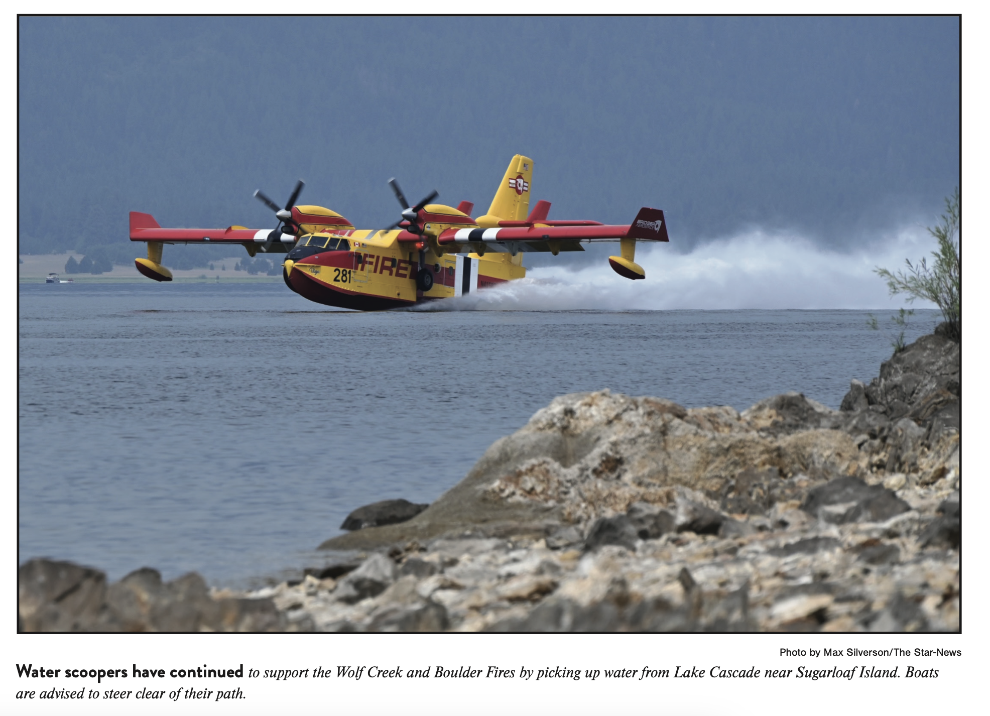 Scooper planes skim Lake Cascade